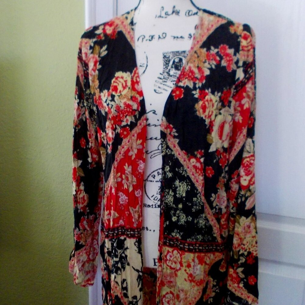 BOG COLLECTIVE Boho Kimono Cover Up Summer Beach Pool XS